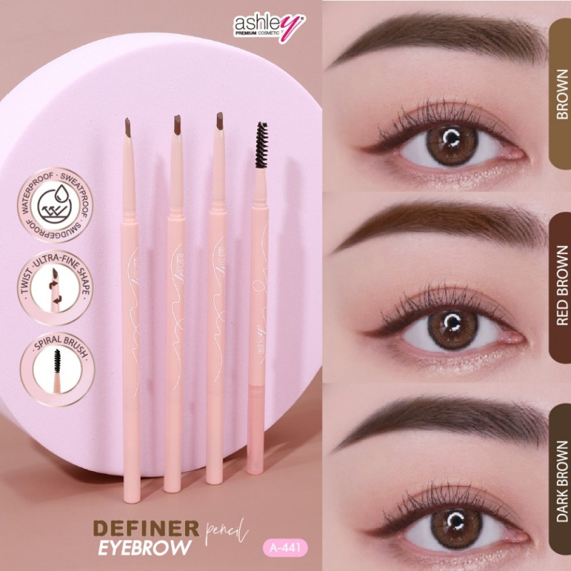 Ashley Definer Eyebrow Pencil  ดินสอเขียนคิ้วแบบ 2in1