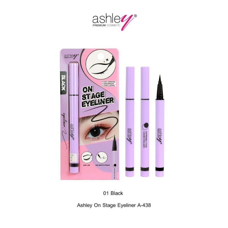 Ashley On Stage Eyeliner A-438 อายไลเนอร์หัวพู่กันเล็กพิเศษ 