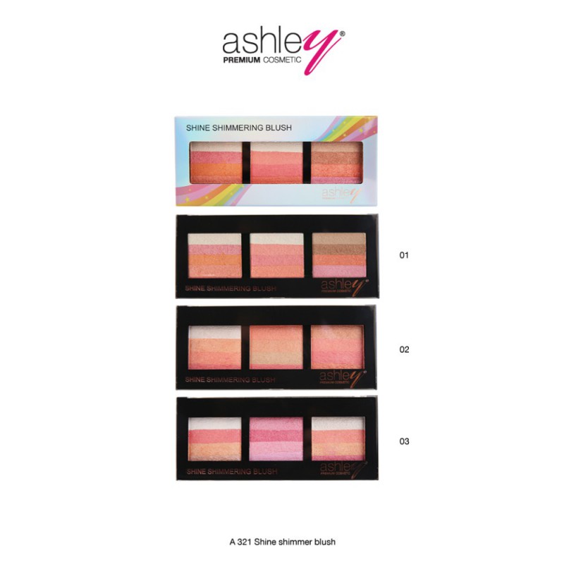 ASHLEY SHINE SHIMMERING BLUSH บลัชออนเนื้อชิมเมอร์ สีสวยติดทนนาน