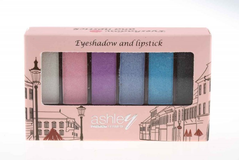 Ashley 6 Eyeshadow + 6 Lipstick A-228 พาเลทอายแชโดว์ สีสวยติดทน