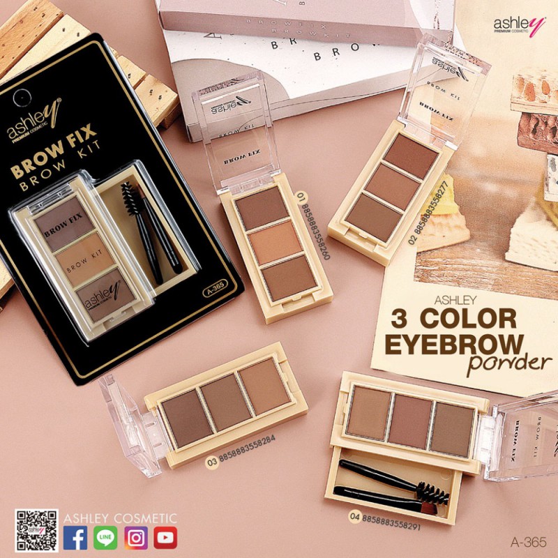 Ashley 3Color Eyebrow Powder