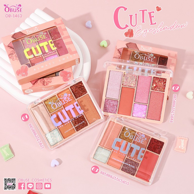 OB-1462 Obuse Cute Eyeshadow  อายแชโดว์สีสวยติดทน