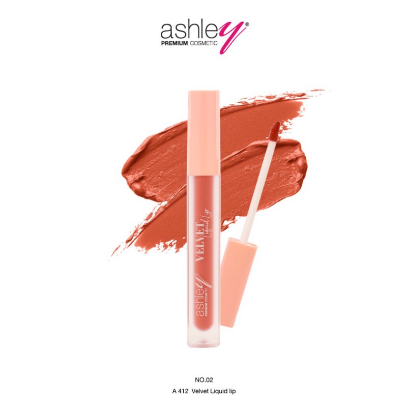 Ashley Velvet Liquid Lips A412 ลิปเนื้อกำมะหยี่ สีสดเนียน