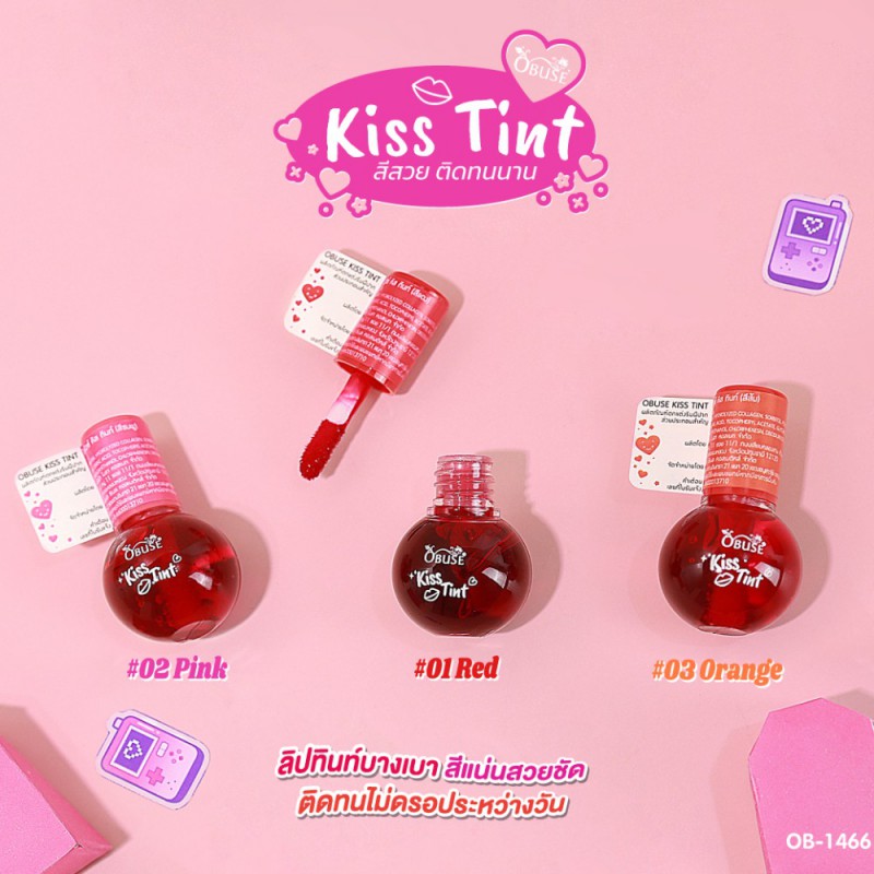 Kiss tint ลิปทินท์สีสวย ติดทนนาน OB-1466