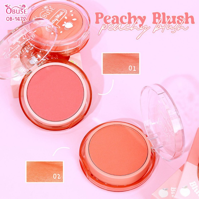 Obuse Peachy Blush OB-1472 บลัชออนเนื้อแมตต์สีสันสดใส ติดทนนาน