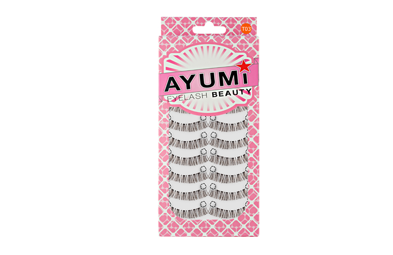 10 Pairs T-03 ขนตาปลอมคุณภาพดี ขนตาปลอมแบบธรรมชาติ  Ayumi Eyelash