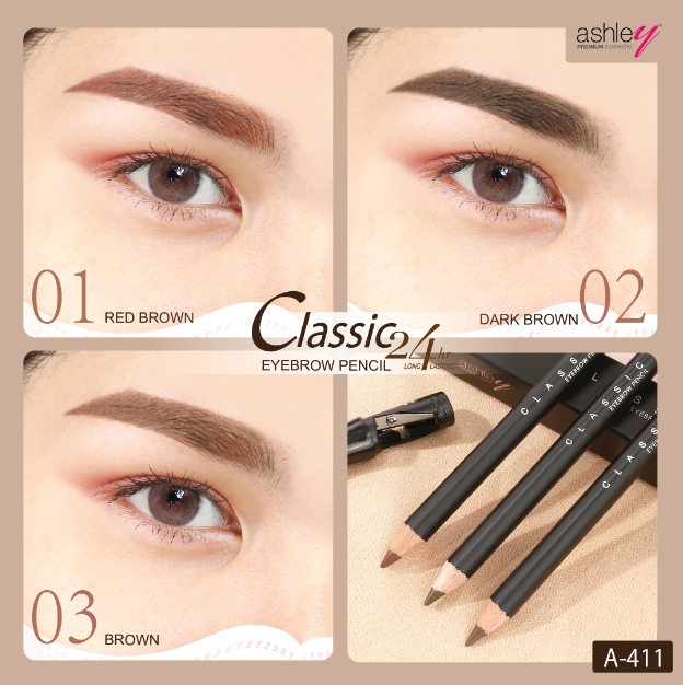 A-411  Ashley Classic 24 HR ดินสอเขียนคิ้วแบบเหลา