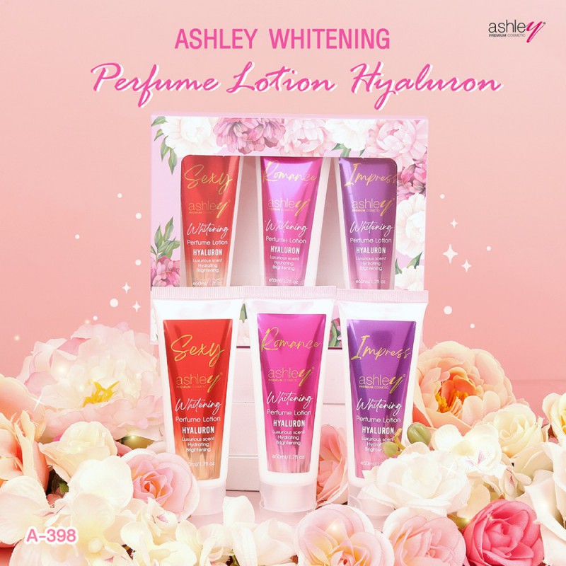 Ashley Whitening Perfume Lotion Hyaluron โลชั่นน้ำหอม