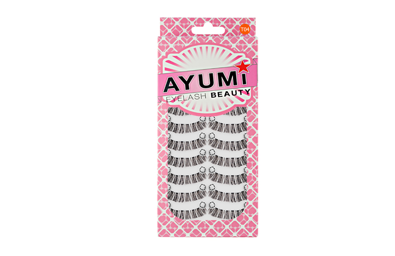 10 Pairs T-04 ขนตาปลอมคุณภาพดี ขนตาปลอมแบบธรรมชาติ  Ayumi Eyelash